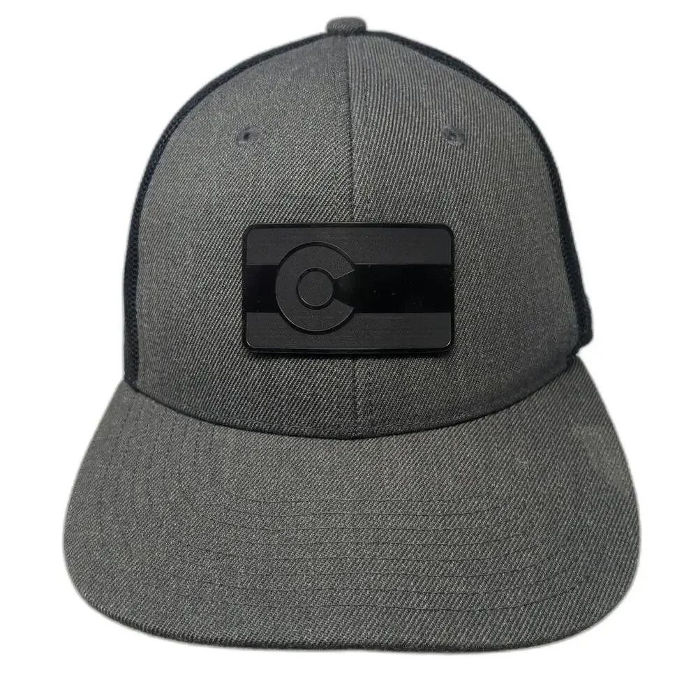 Branded Bills Trucker Hat Gray One Size Colorado State Flag Mesh Snapback Flat